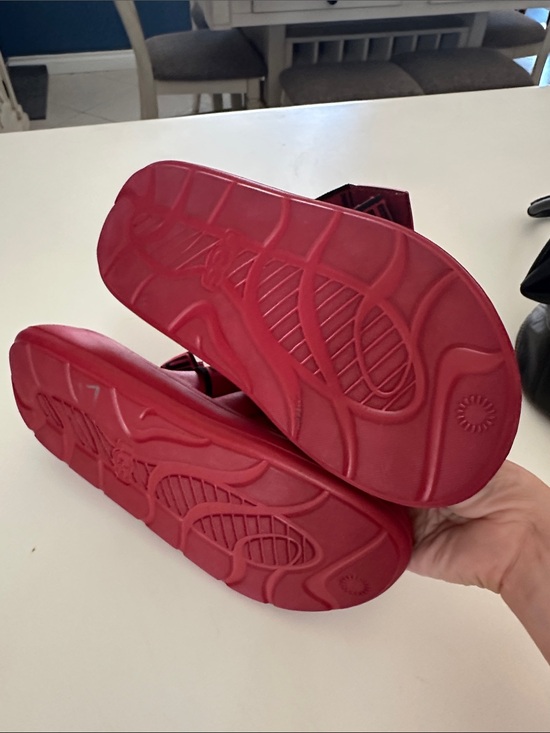 UGG Red Puff Slide with Branded Back Strap main image 5